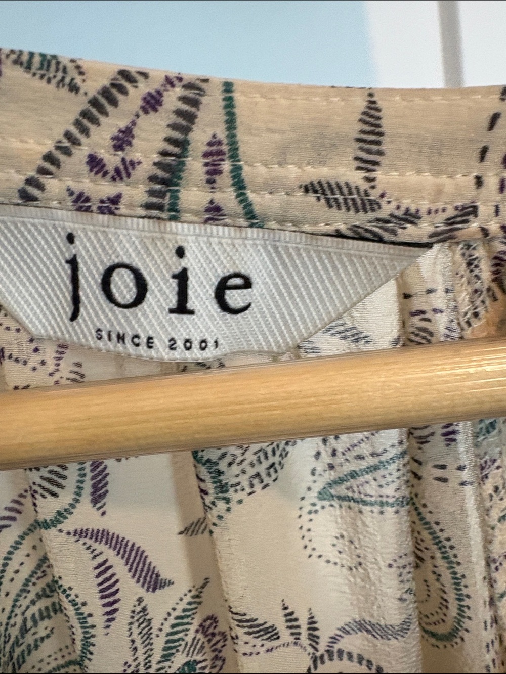 Joie Cream Skirt with Purple and Teal Paisley